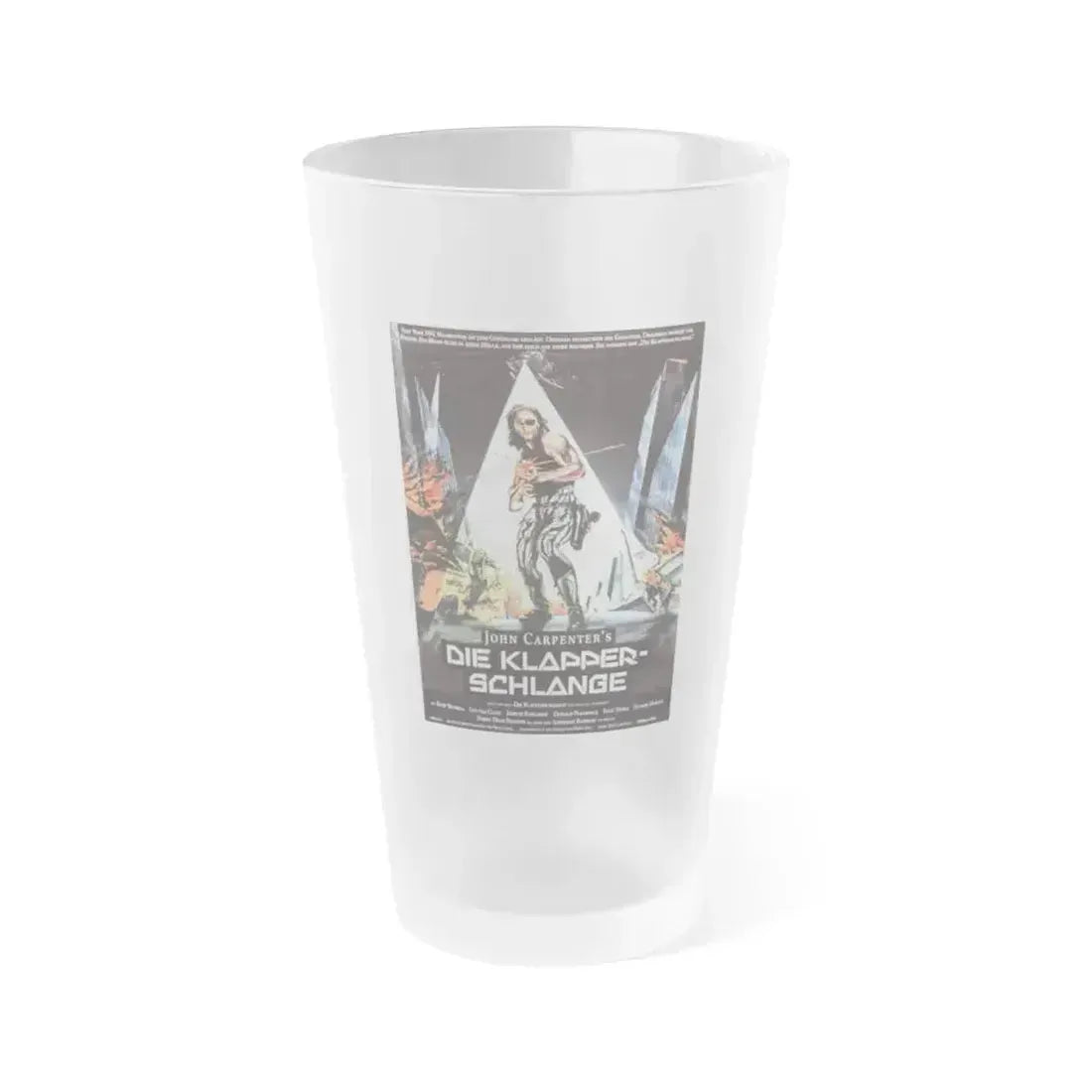 ESCAPE FROM NEW YORK (GERMAN) 2 1981 Movie Poster - Frosted Pint Glass 16oz 16oz Frosted - Go Mug Yourself
