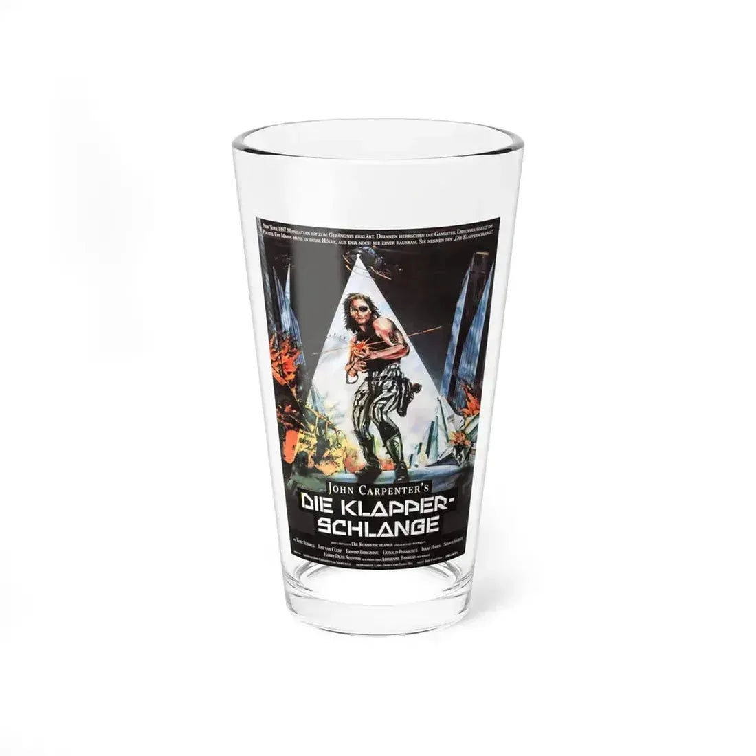 ESCAPE FROM NEW YORK (GERMAN) 2 1981 Movie Poster - Pint Glass 16oz 16oz - Go Mug Yourself