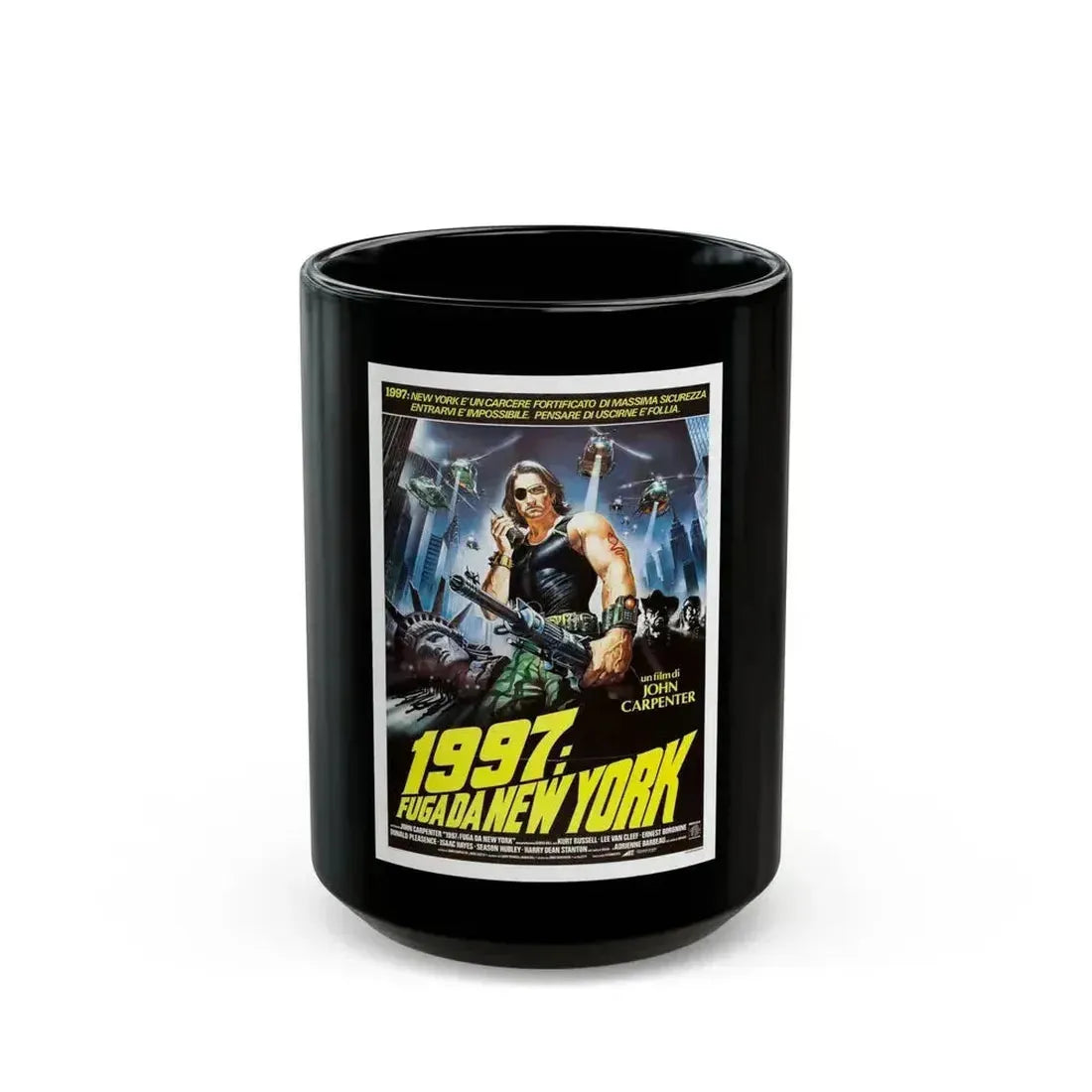 ESCAPE FROM NEW YORK (SPANISH) 1981 Movie Poster - Black Coffee Mug 15oz - Go Mug Yourself