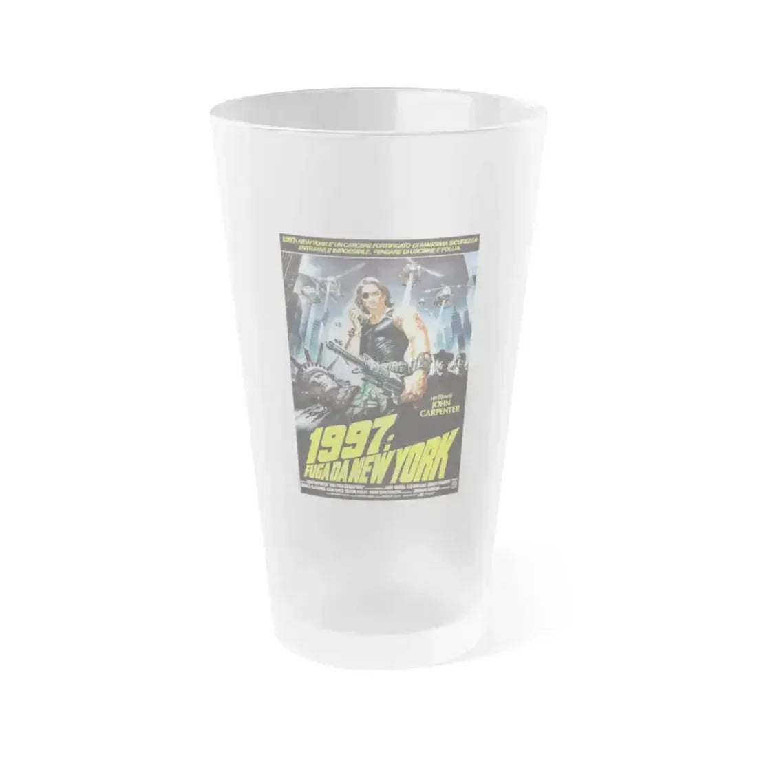 ESCAPE FROM NEW YORK (SPANISH) 1981 Movie Poster - Frosted Pint Glass 16oz 16oz Frosted - Go Mug Yourself