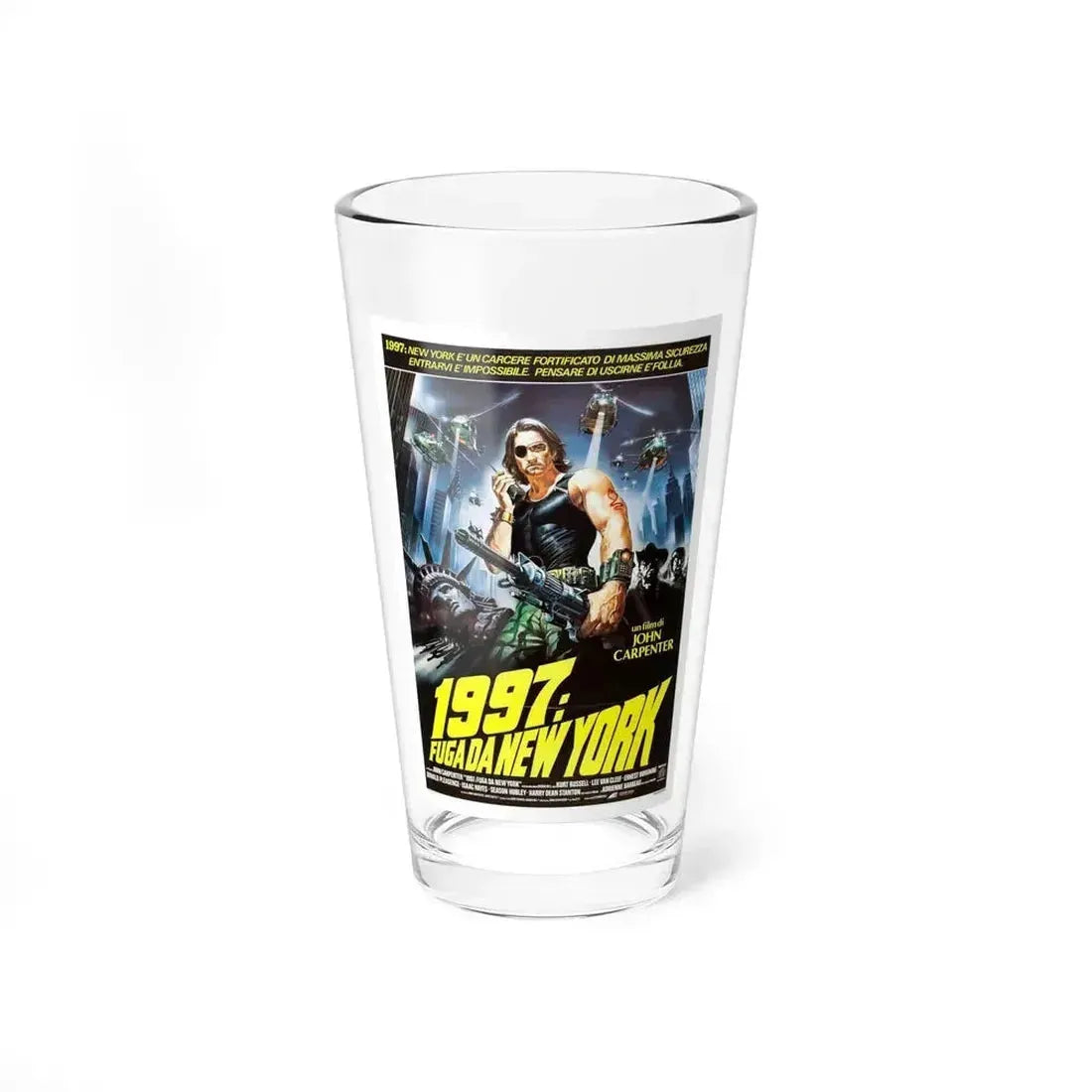 ESCAPE FROM NEW YORK (SPANISH) 1981 Movie Poster - Pint Glass 16oz 16oz - Go Mug Yourself