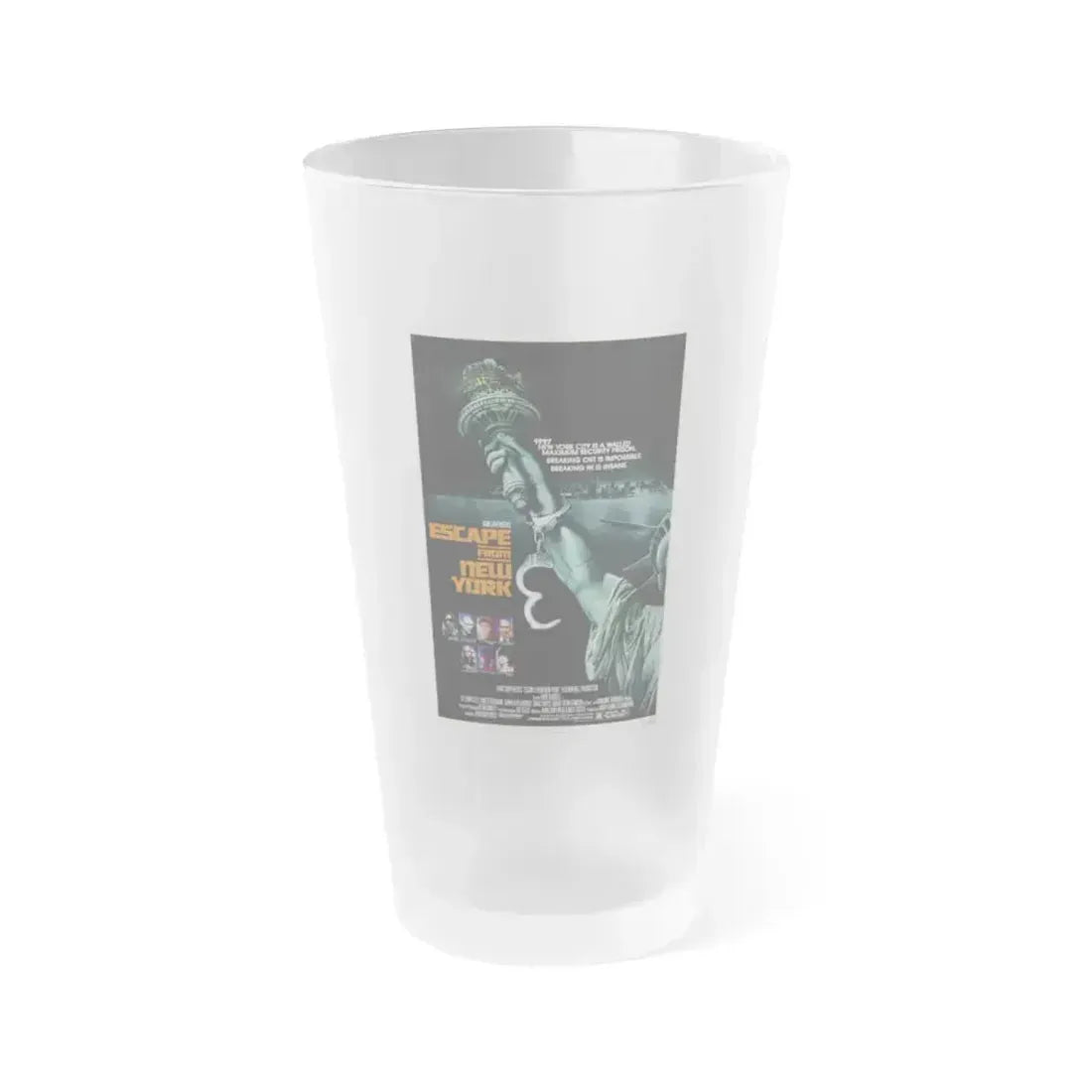 ESCAPE FROM NEW YORK (TEASER) 1981 Movie Poster - Frosted Pint Glass 16oz 16oz Frosted - Go Mug Yourself