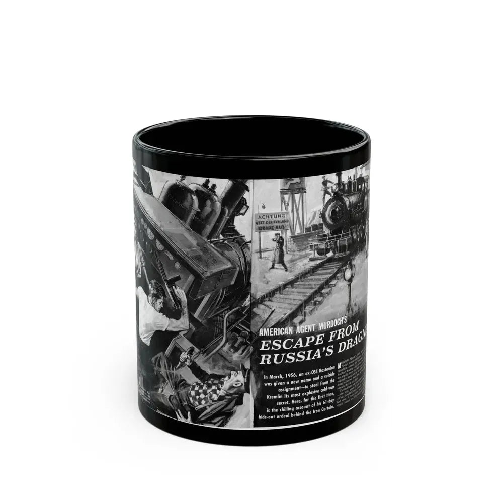 Escape From Russia's Dragnet, Bluebook Magazine, August 1963 - Black Coffee Mug 11oz - Go Mug Yourself