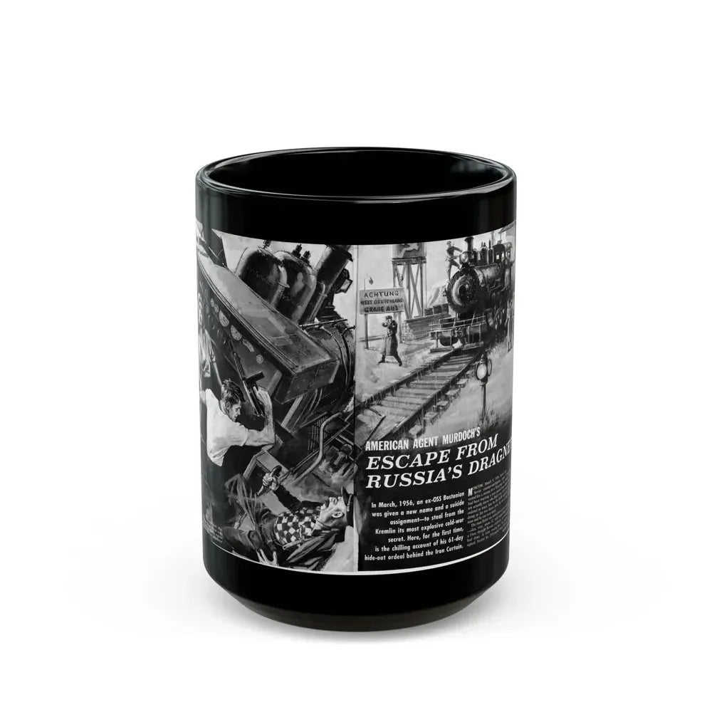 Escape From Russia's Dragnet, Bluebook Magazine, August 1963 - Black Coffee Mug 15oz - Go Mug Yourself