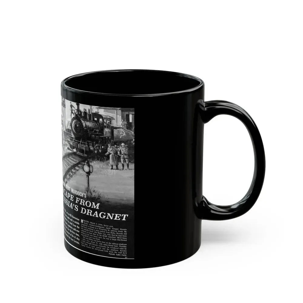 Escape From Russia's Dragnet, Bluebook Magazine, August 1963 - Black Coffee Mug - Go Mug Yourself