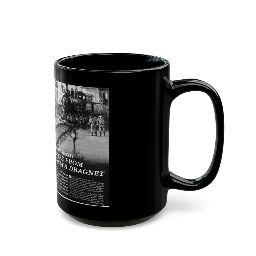 Escape From Russia's Dragnet, Bluebook Magazine, August 1963 - Black Coffee Mug - Go Mug Yourself
