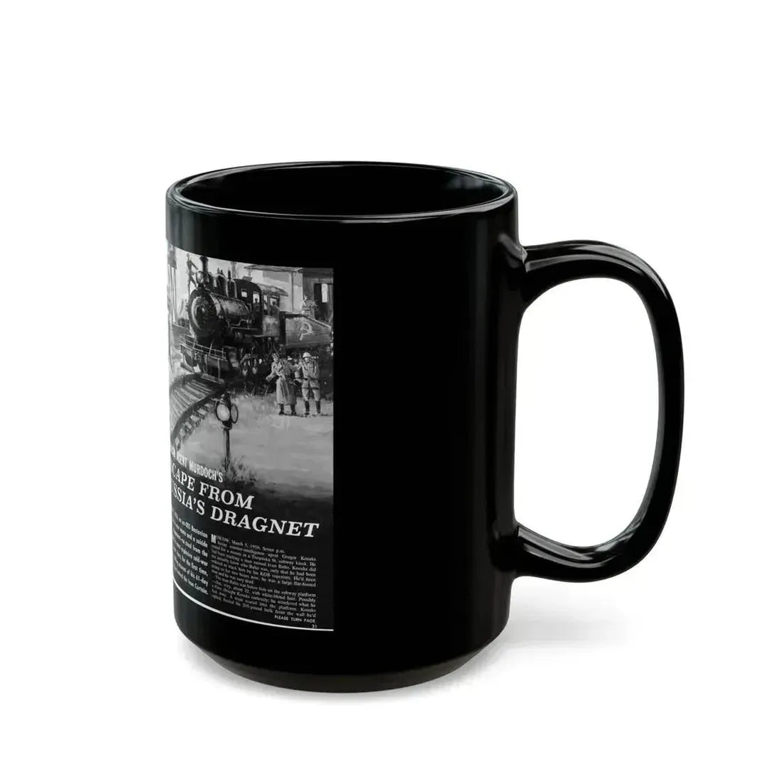 Escape From Russia's Dragnet, Bluebook Magazine, August 1963 - Black Coffee Mug - Go Mug Yourself