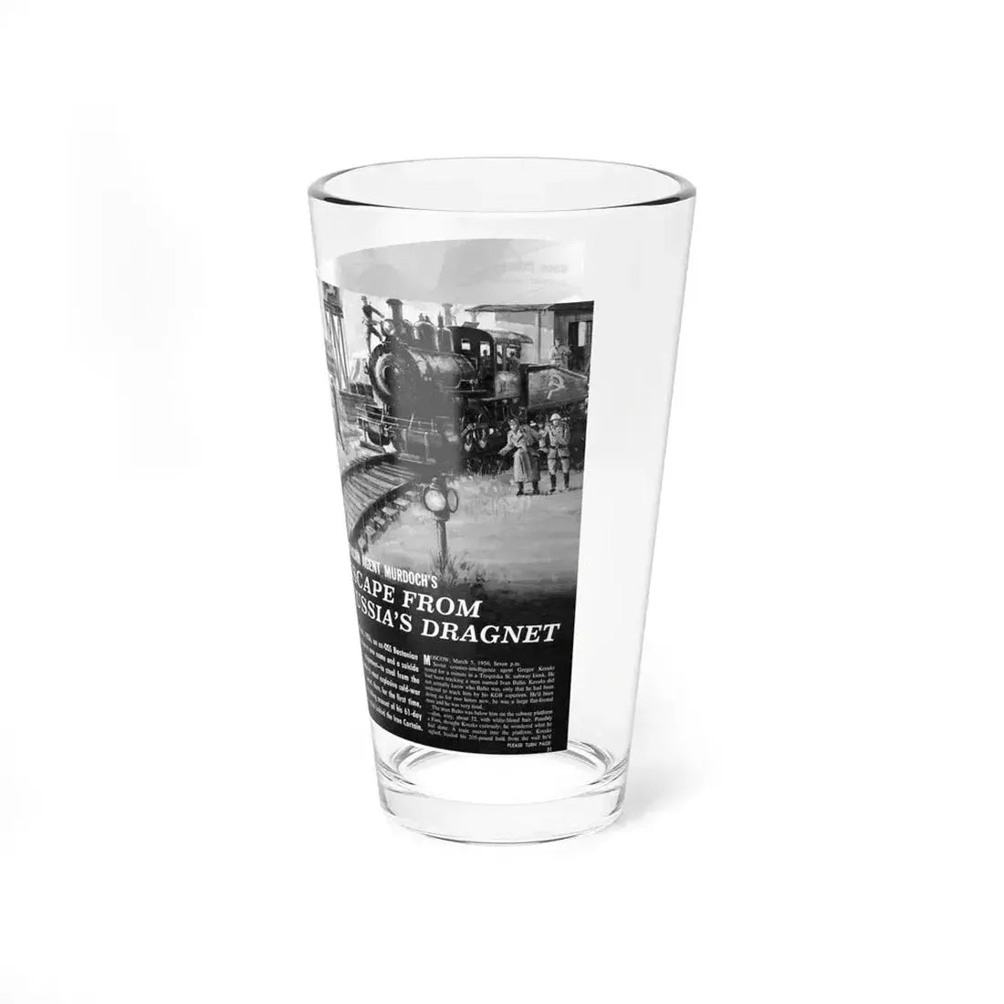 Escape From Russia's Dragnet, Bluebook Magazine, August 1963 - Pint Glass 16oz - Go Mug Yourself