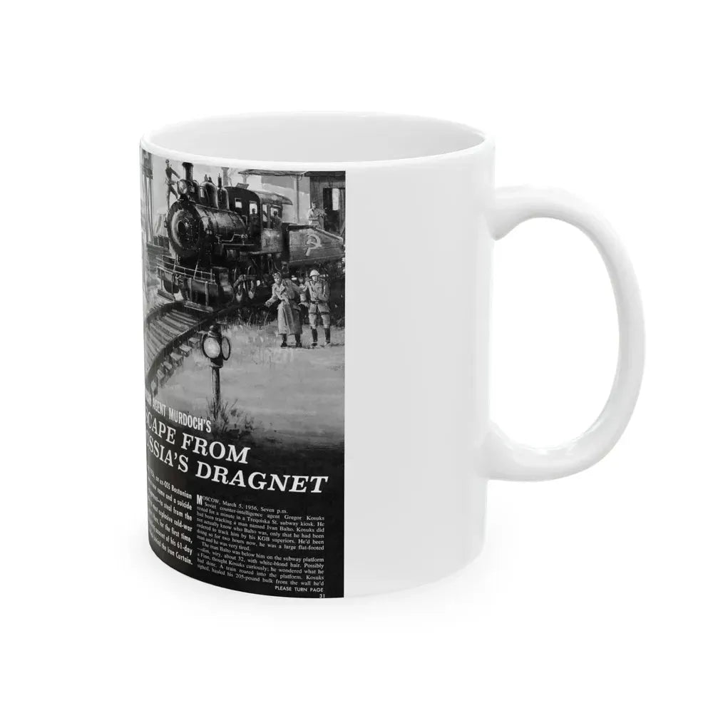 Escape From Russia's Dragnet, Bluebook Magazine, August 1963 - White Coffee Mug - Go Mug Yourself