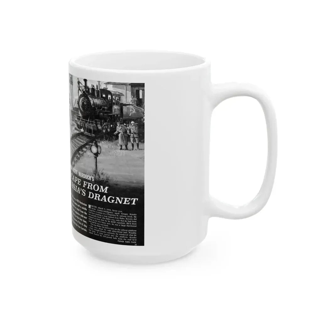 Escape From Russia's Dragnet, Bluebook Magazine, August 1963 - White Coffee Mug - Go Mug Yourself