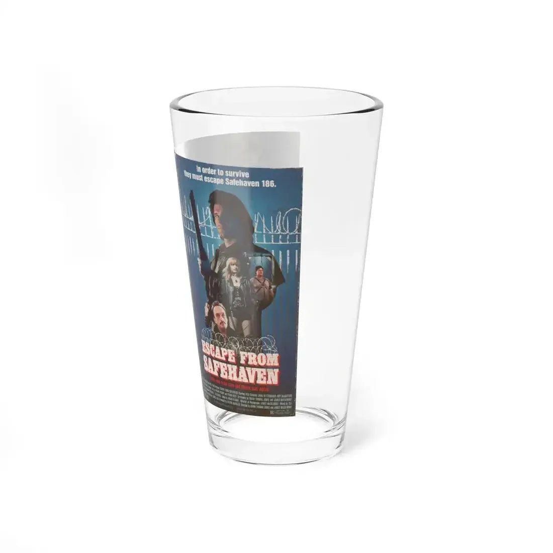 ESCAPE FROM SAFEHAVEN (VHS COVER) Pint Glass 16oz - Go Mug Yourself