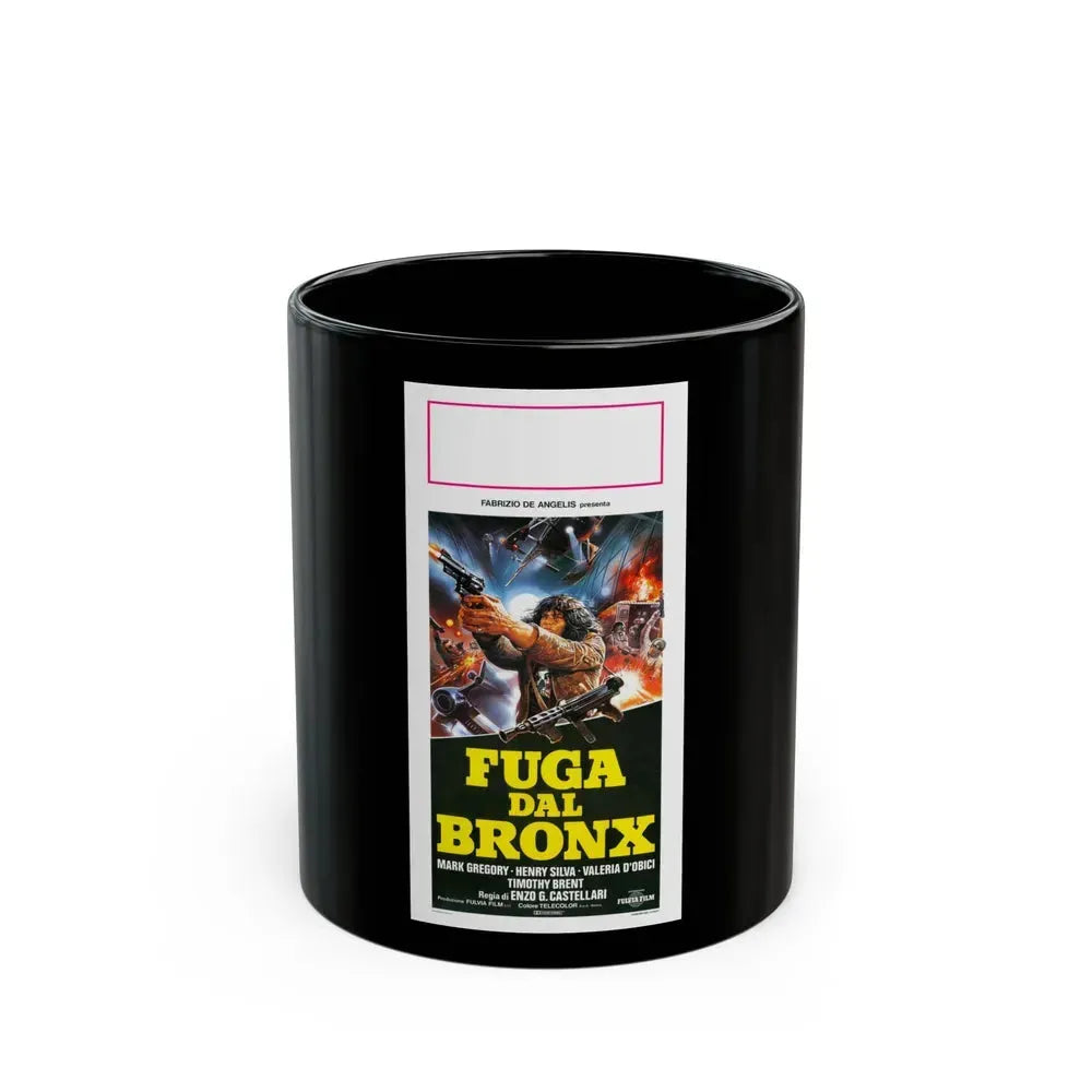 ESCAPE FROM THE BRONX (ITALIAN) 1983 Movie Poster - Black Coffee Mug 11oz - Go Mug Yourself