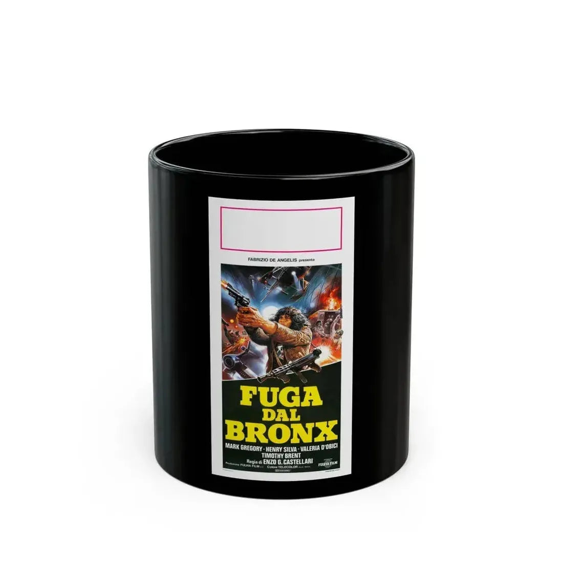 ESCAPE FROM THE BRONX (ITALIAN) 1983 Movie Poster - Black Coffee Mug 11oz - Go Mug Yourself