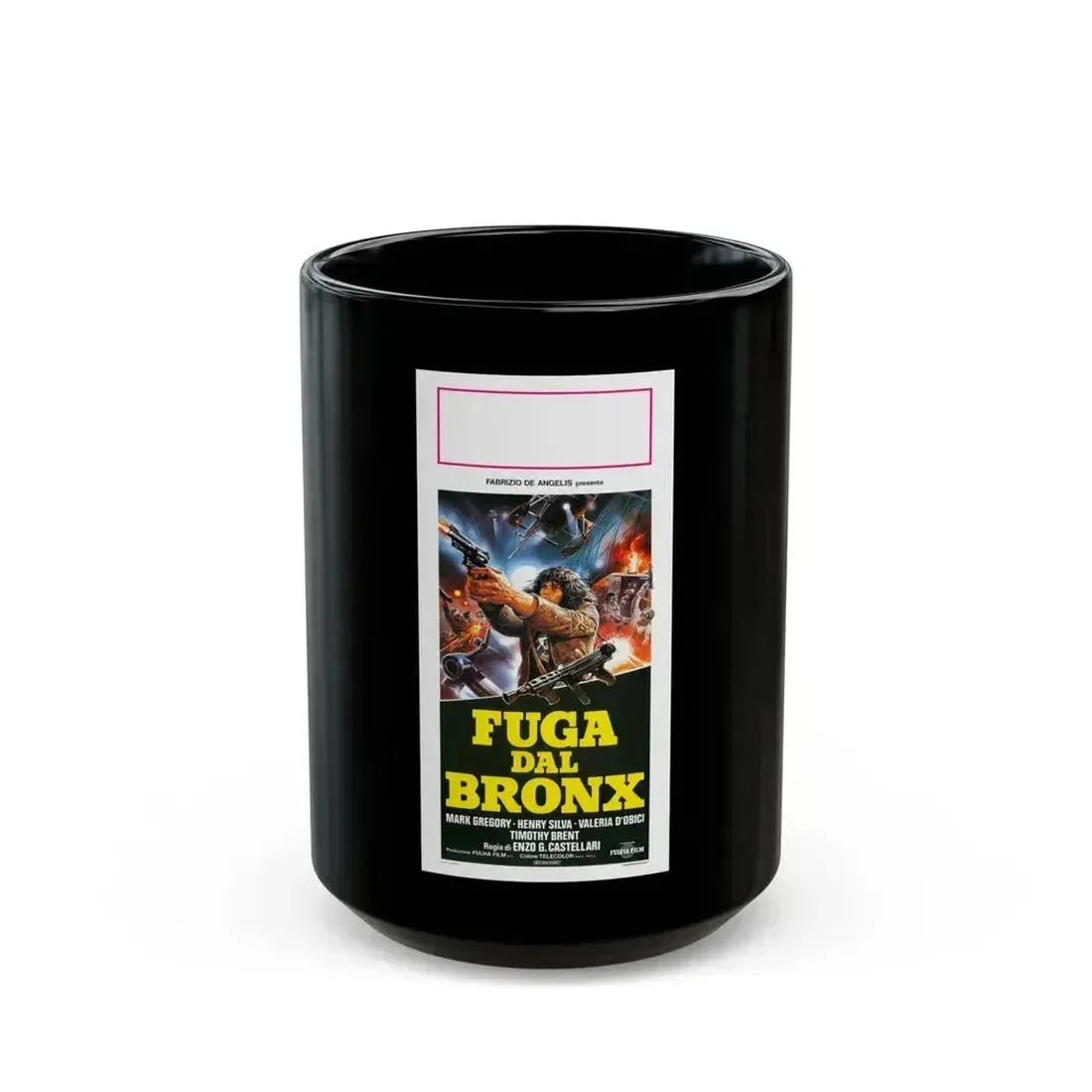 ESCAPE FROM THE BRONX (ITALIAN) 1983 Movie Poster - Black Coffee Mug 15oz - Go Mug Yourself