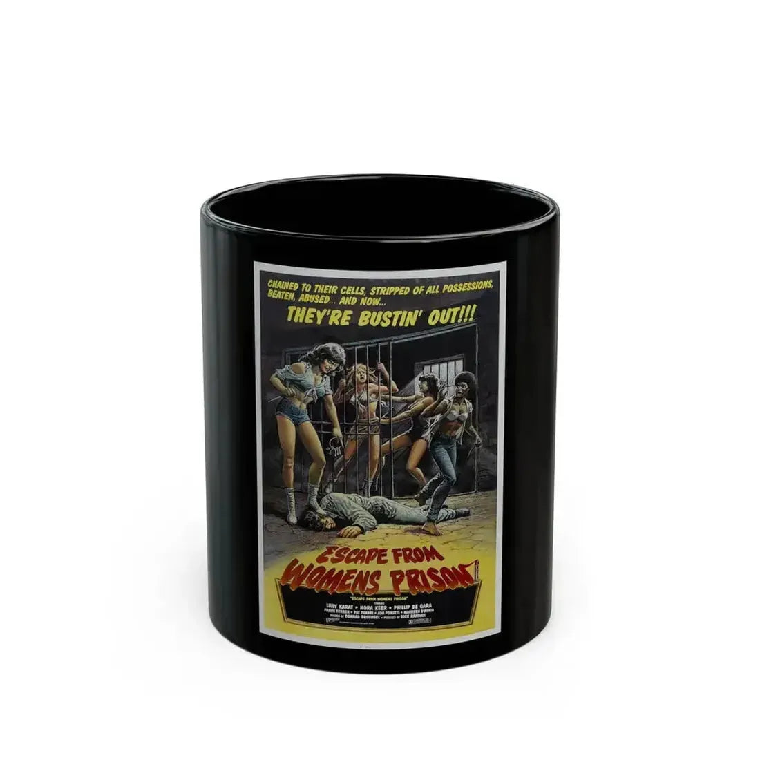 ESCAPE FROM WOMENS PRISON 1978 Movie Poster - Black Coffee Mug 11oz - Go Mug Yourself