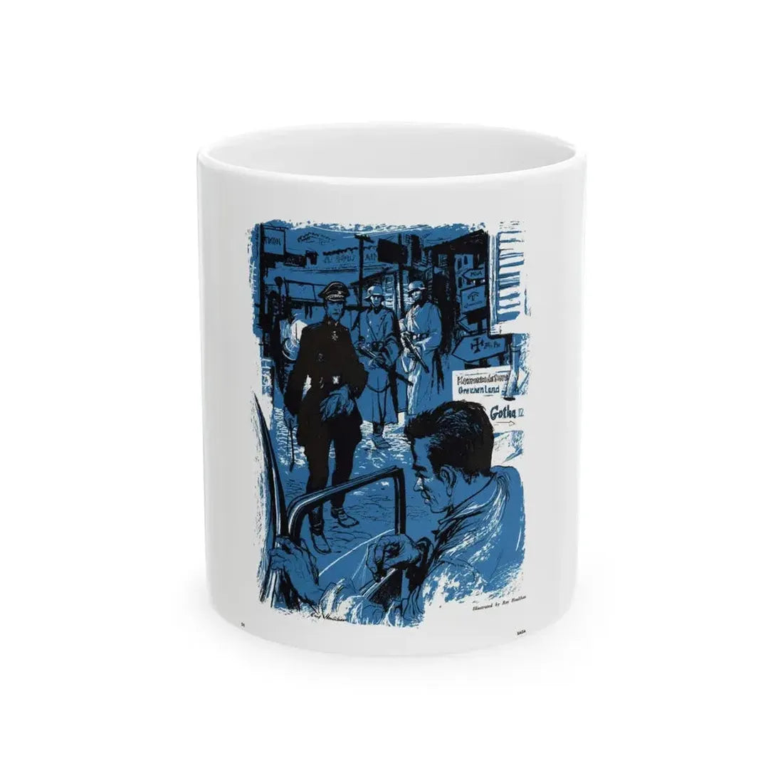 Escape in Athens, Saga, December 1954 - White Coffee Mug 11oz - Go Mug Yourself