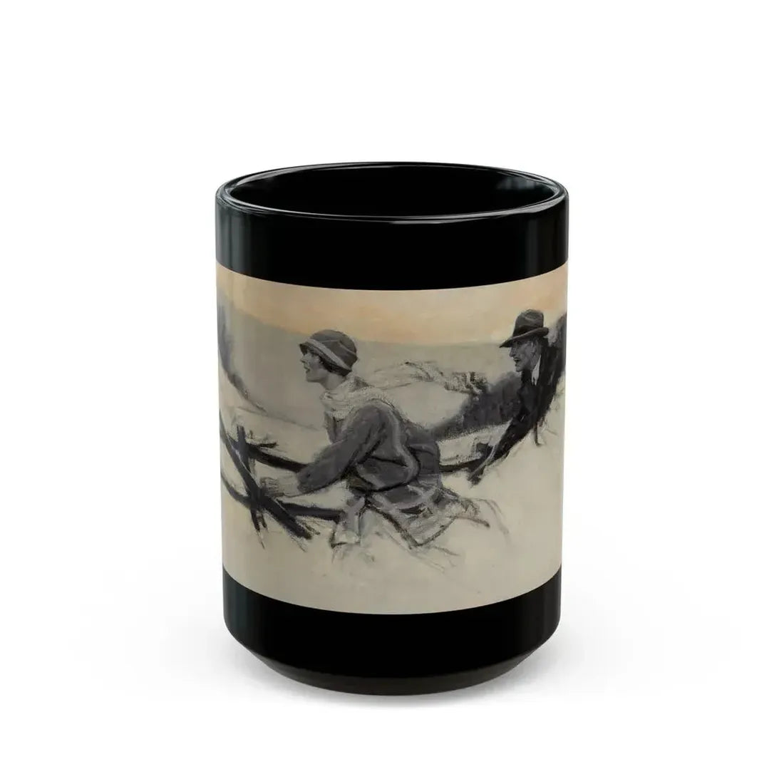 Escaping the Snow - Black Coffee Mug 15oz - Go Mug Yourself