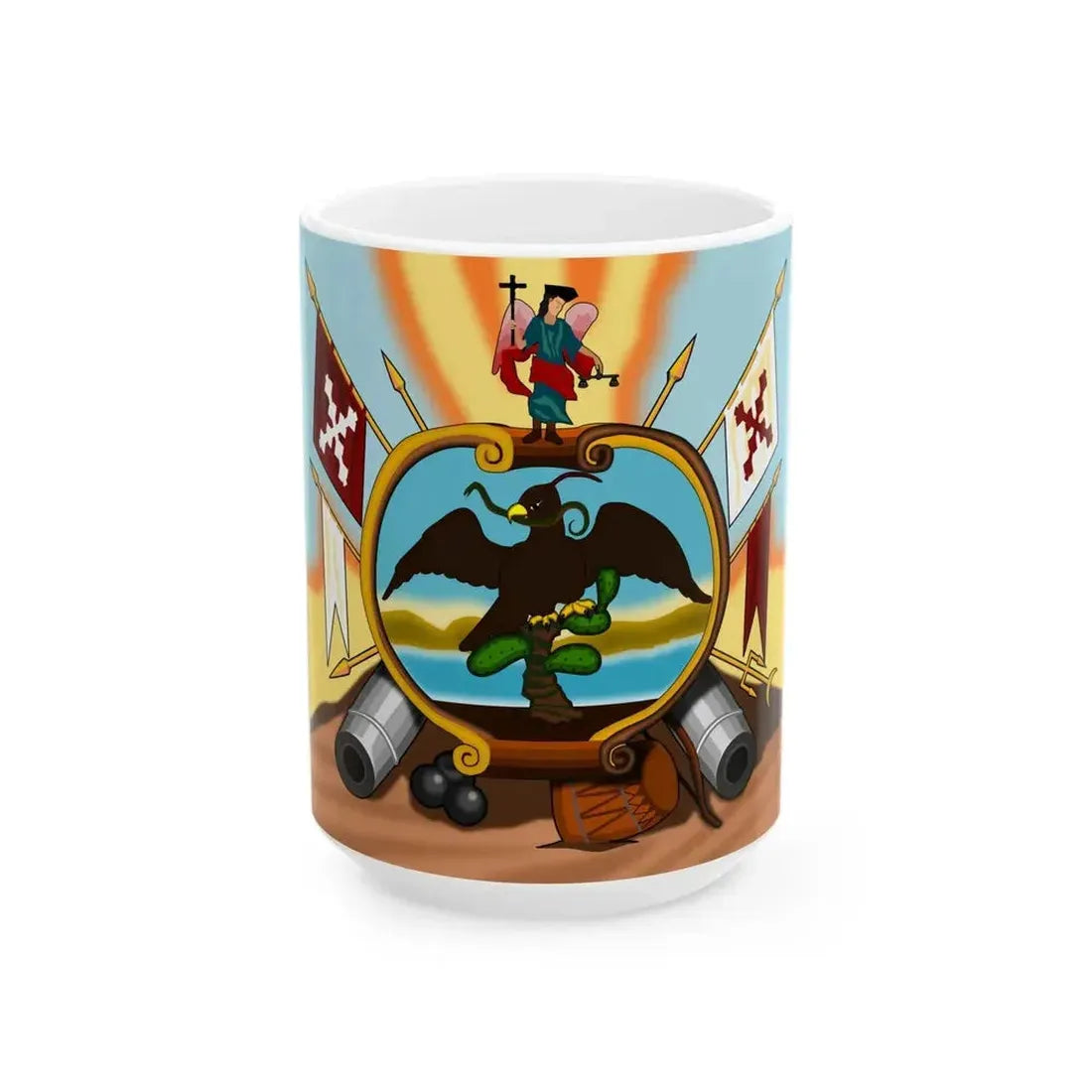 Escudo de Allende Reverso Equis (Mexico) White Coffee Mug 15oz - Go Mug Yourself