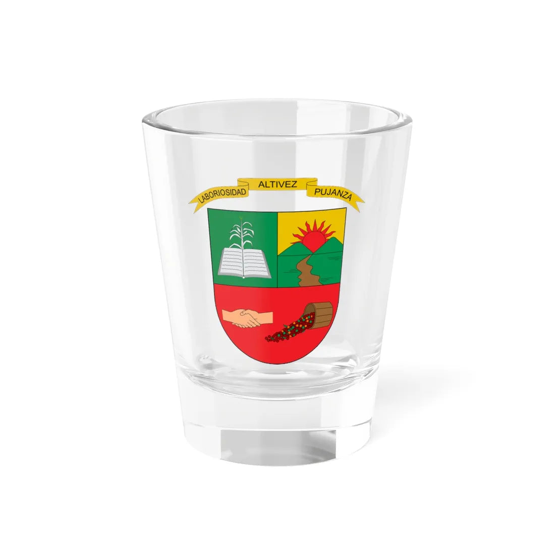 Escudo de Argelia de Maria (Colombia) (Coat of Arms) Shot Glass 1.5oz - Go Mug Yourself