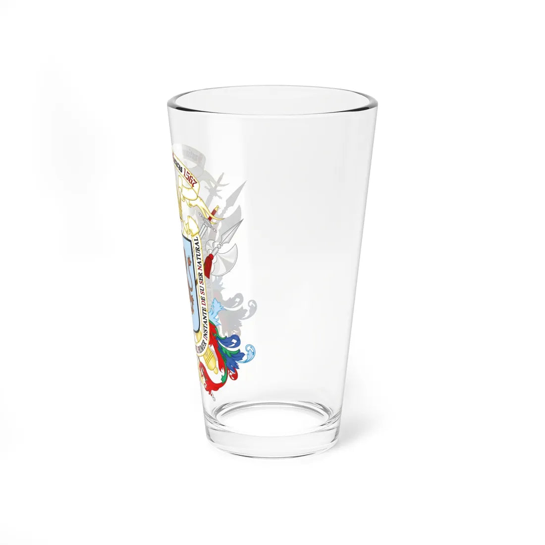 Escudo de Santiago de León de Caracas 1567 1766-2022 (Costa Rica) (Coat of Arms) Pint Glass 16oz - Go Mug Yourself