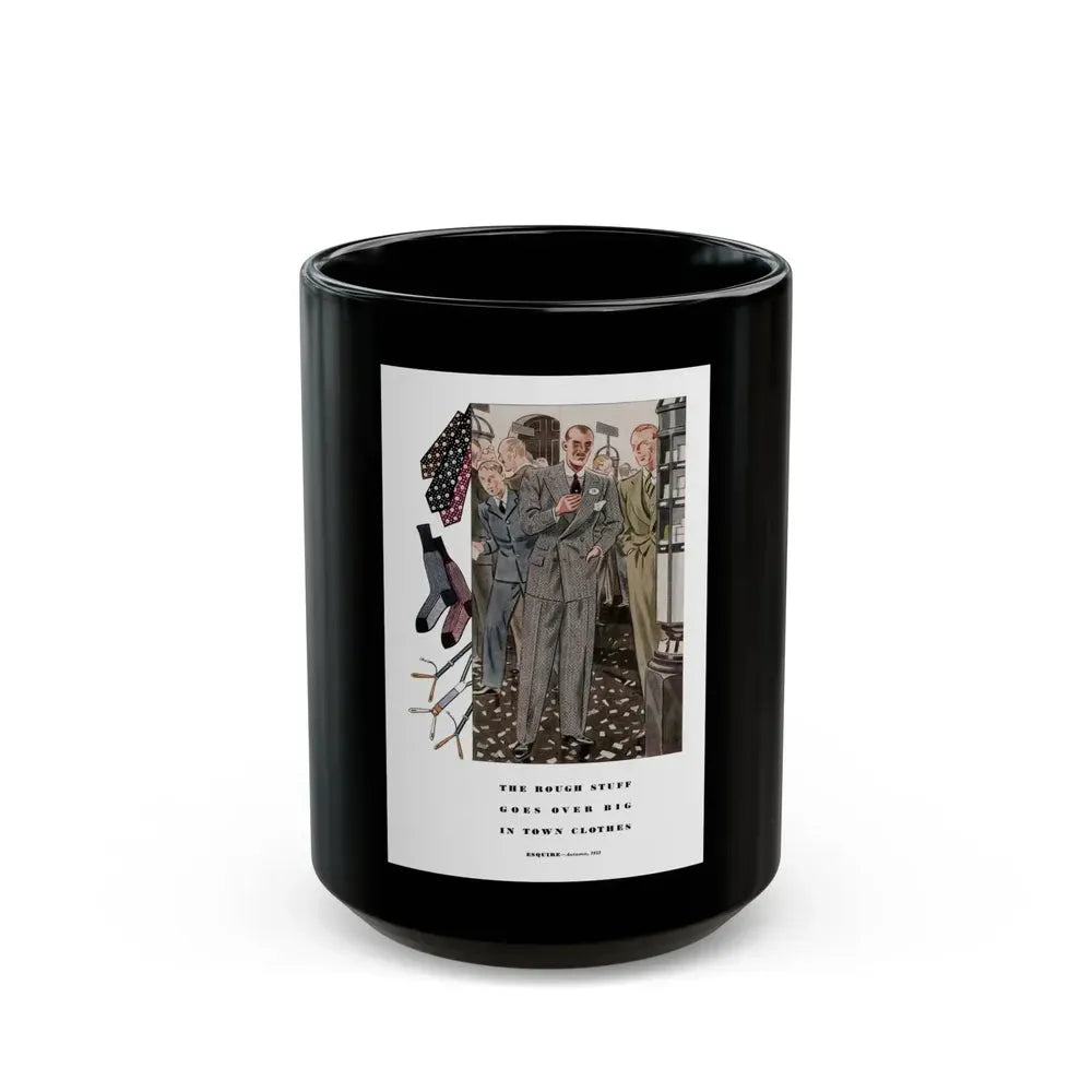 Esquire Fashion Illustration, Autumn 1933 (10) - Black Coffee Mug 15oz - Go Mug Yourself