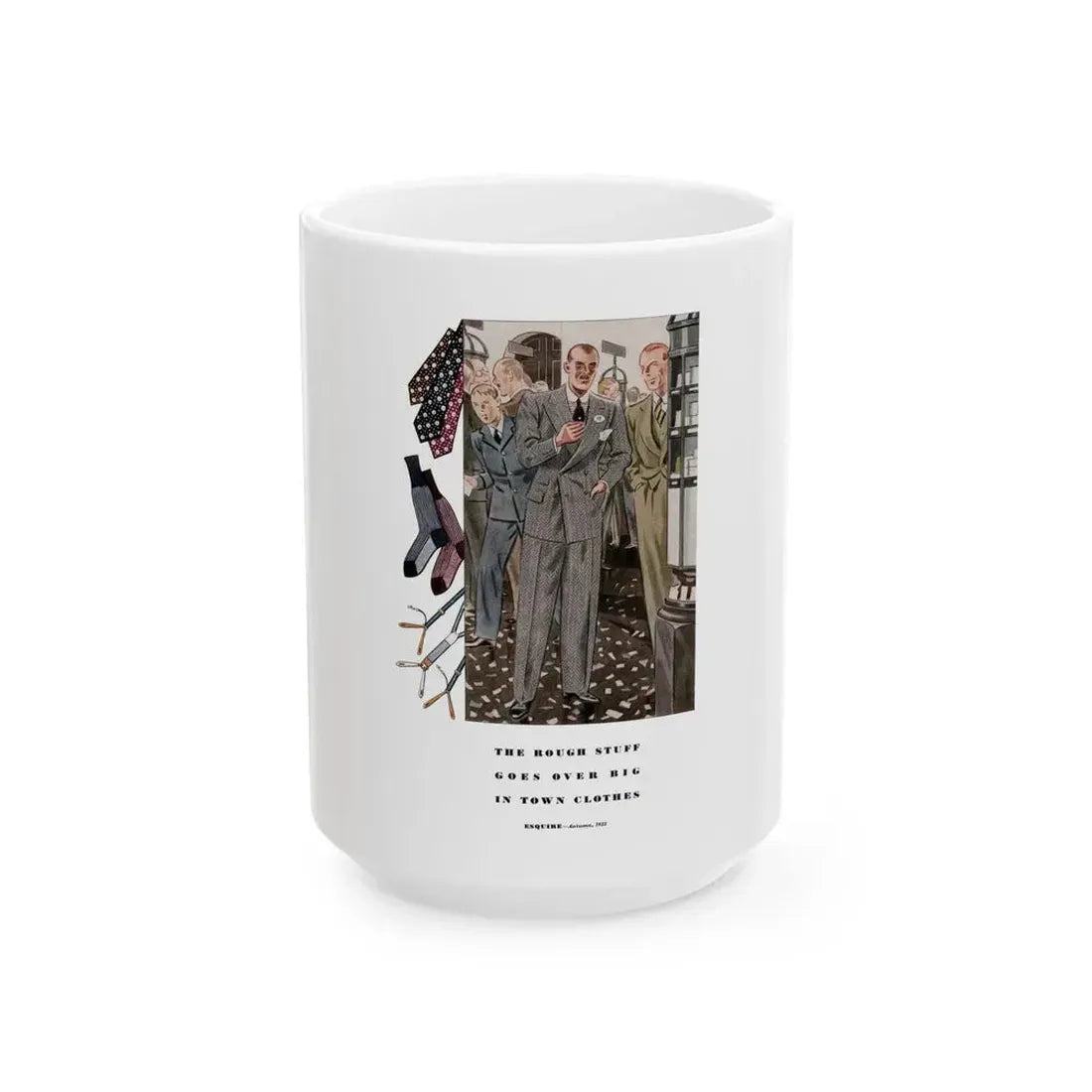 Esquire Fashion Illustration, Autumn 1933 (10) - White Coffee Mug 15oz - Go Mug Yourself