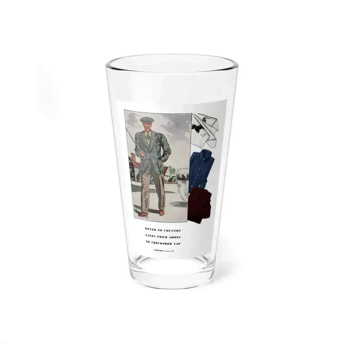 Esquire Fashion Illustration, Autumn 1933 (12) - Pint Glass 16oz 16oz - Go Mug Yourself