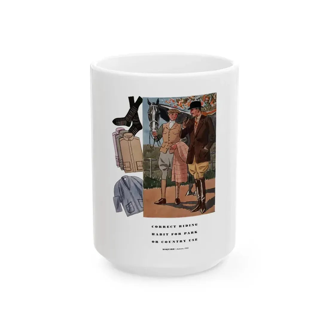 Esquire Fashion Illustration, Autumn 1933 (13) - White Coffee Mug 15oz - Go Mug Yourself