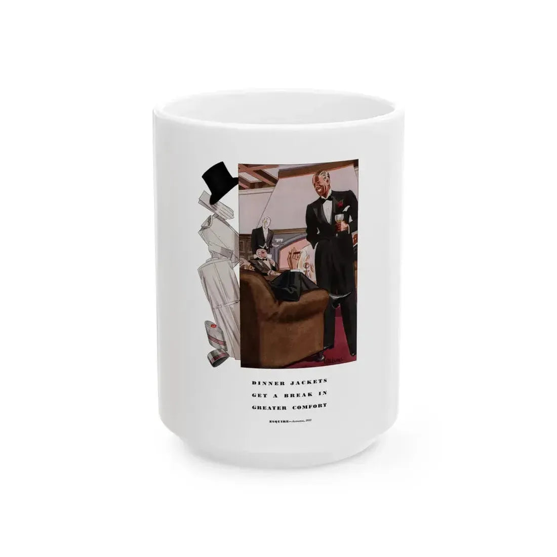 Esquire Fashion Illustration, Autumn 1933 (3) - White Coffee Mug 15oz - Go Mug Yourself