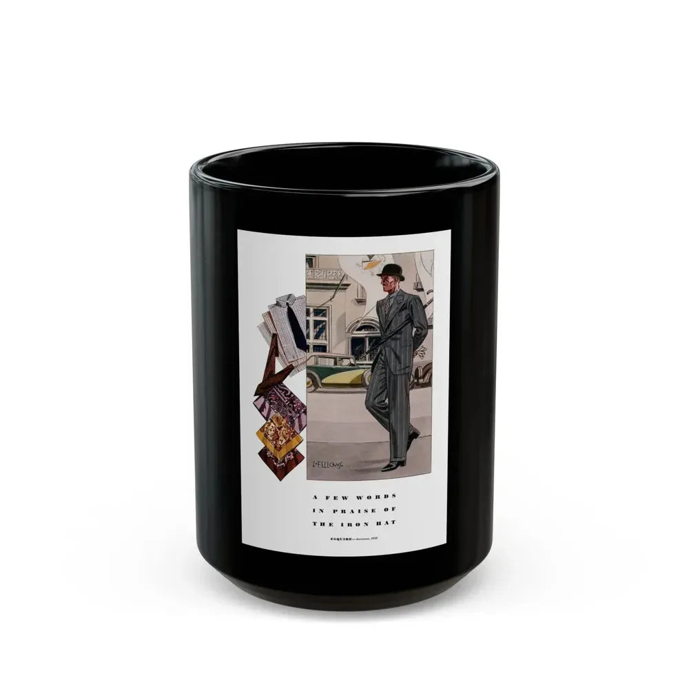 Esquire Fashion Illustration, Autumn 1933 (4) - Black Coffee Mug 15oz - Go Mug Yourself