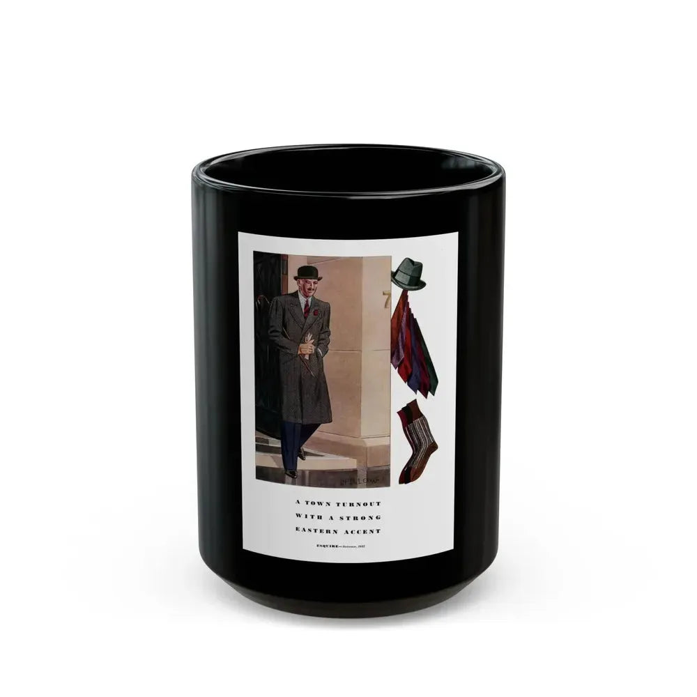 Esquire Fashion Illustration, Autumn 1933 (5) - Black Coffee Mug 15oz - Go Mug Yourself