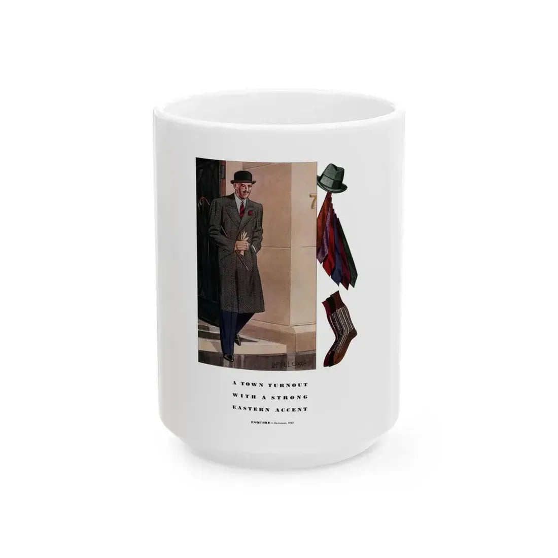 Esquire Fashion Illustration, Autumn 1933 (5) - White Coffee Mug 15oz - Go Mug Yourself
