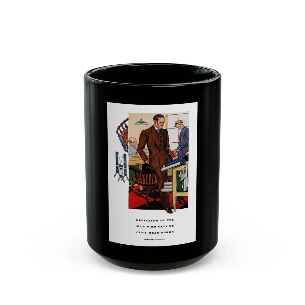 Esquire Fashion Illustration, Autumn 1933 (6) - Black Coffee Mug 15oz - Go Mug Yourself