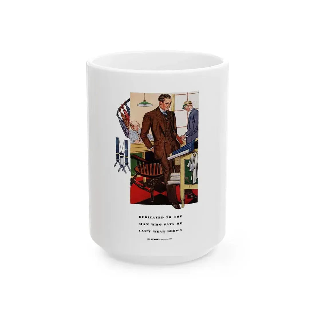 Esquire Fashion Illustration, Autumn 1933 (6) - White Coffee Mug 15oz - Go Mug Yourself
