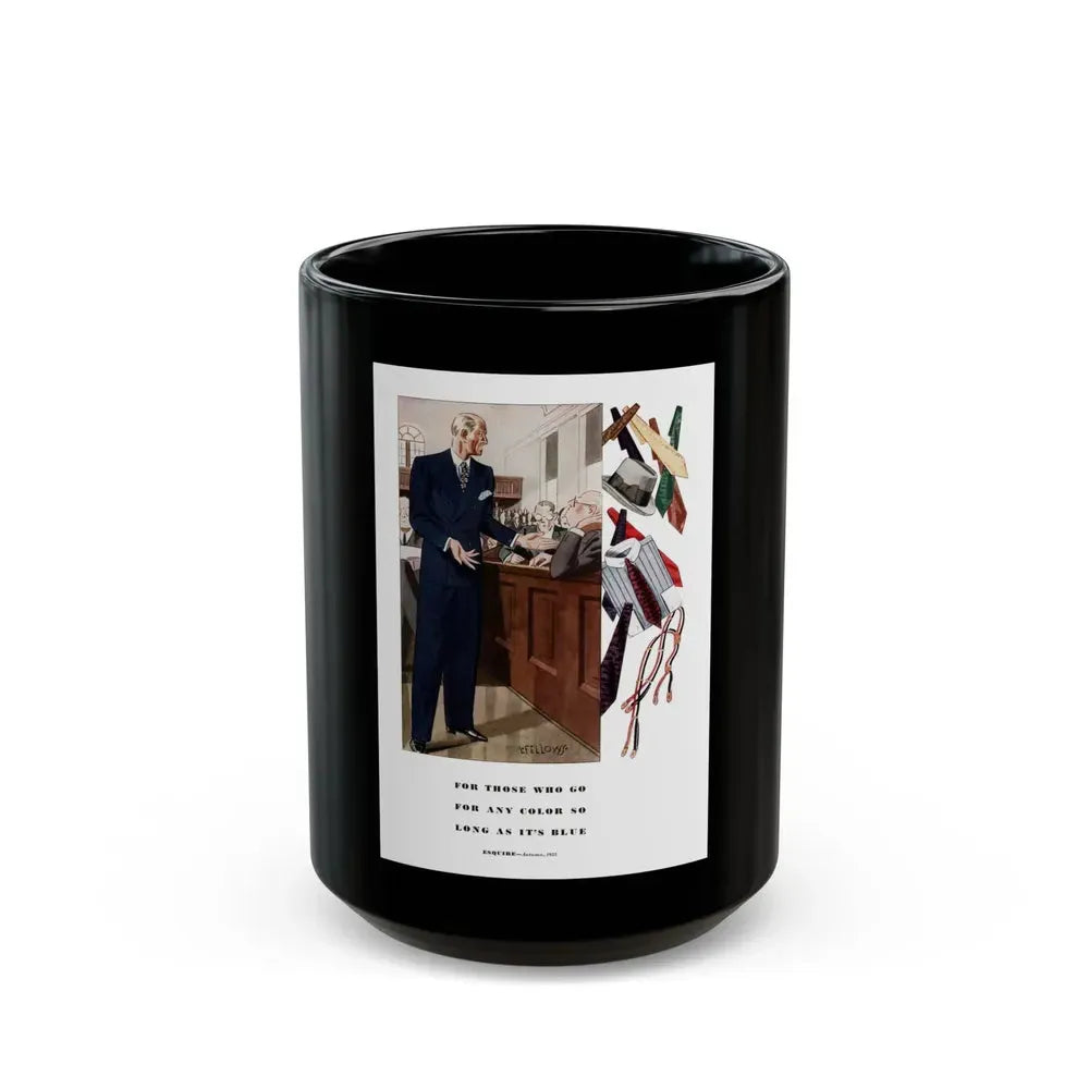 Esquire Fashion Illustration, Autumn 1933 (7) - Black Coffee Mug 15oz - Go Mug Yourself