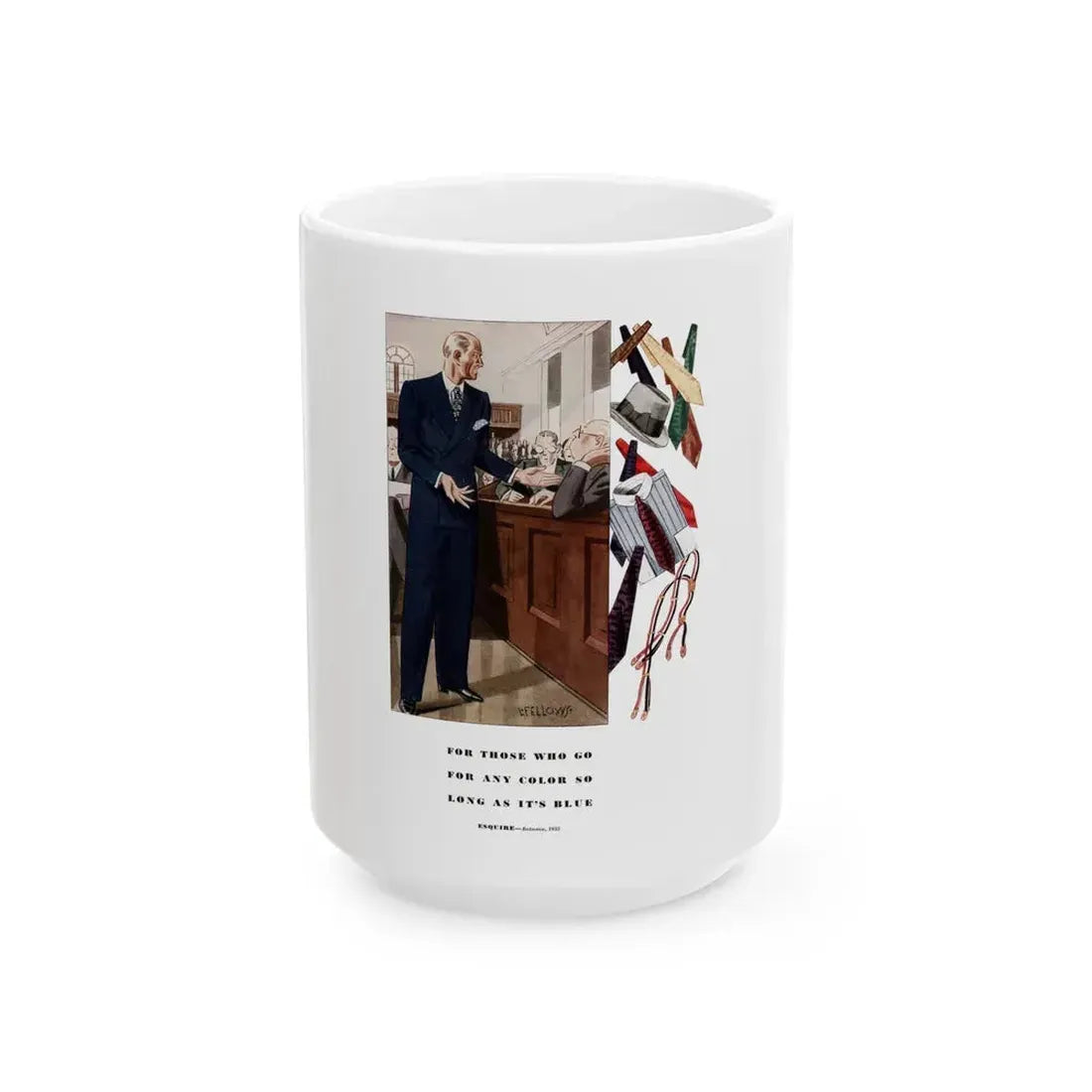 Esquire Fashion Illustration, Autumn 1933 (7) - White Coffee Mug 15oz - Go Mug Yourself