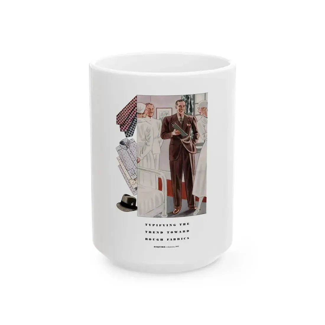 Esquire Fashion Illustration, Autumn 1933 (8) - White Coffee Mug 15oz - Go Mug Yourself