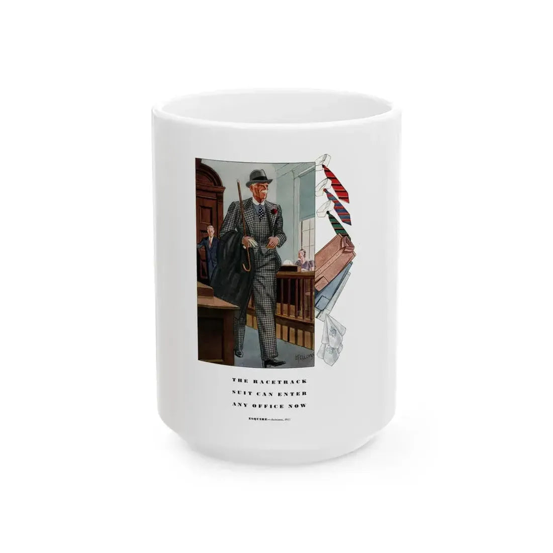 Esquire Fashion Illustration, Autumn 1933 (9) - White Coffee Mug 15oz - Go Mug Yourself