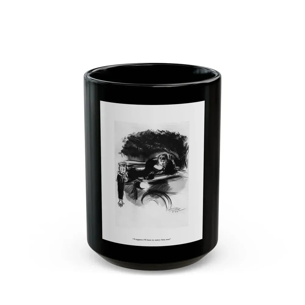 Esquire Illustration, January 1934 (p. 48) - Black Coffee Mug 15oz - Go Mug Yourself
