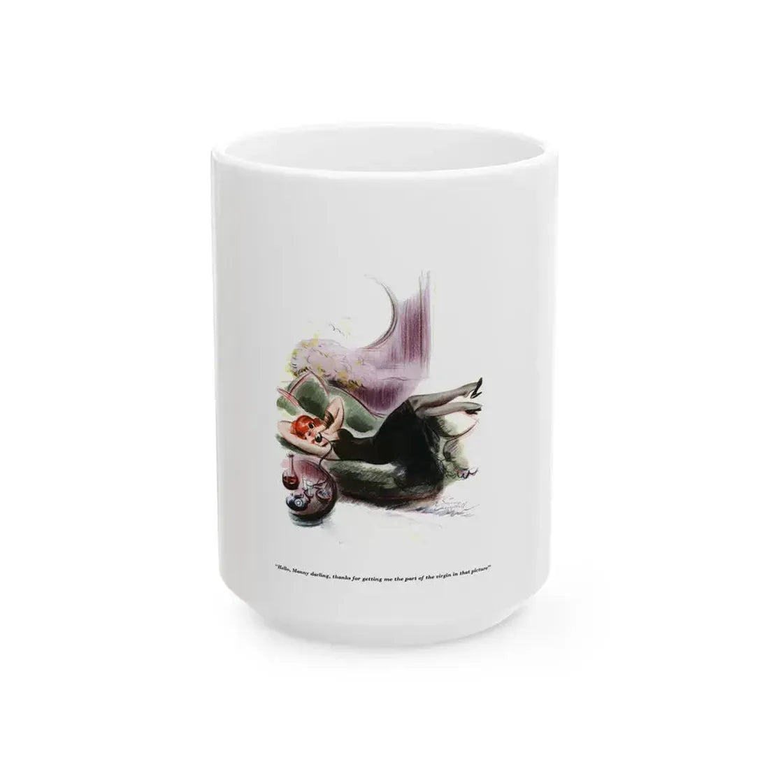 Esquire Illustration, January 1934 (p. 52) - White Coffee Mug 15oz - Go Mug Yourself