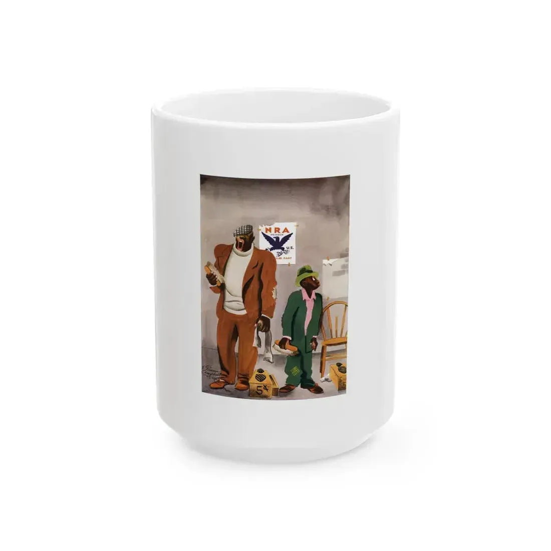 Esquire Illustration, January 1934 (p. 79) - White Coffee Mug 15oz - Go Mug Yourself