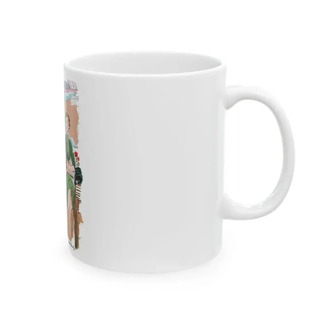 Esquire magazine cartoon illustration, 1955 (2) - White Coffee Mug - Go Mug Yourself