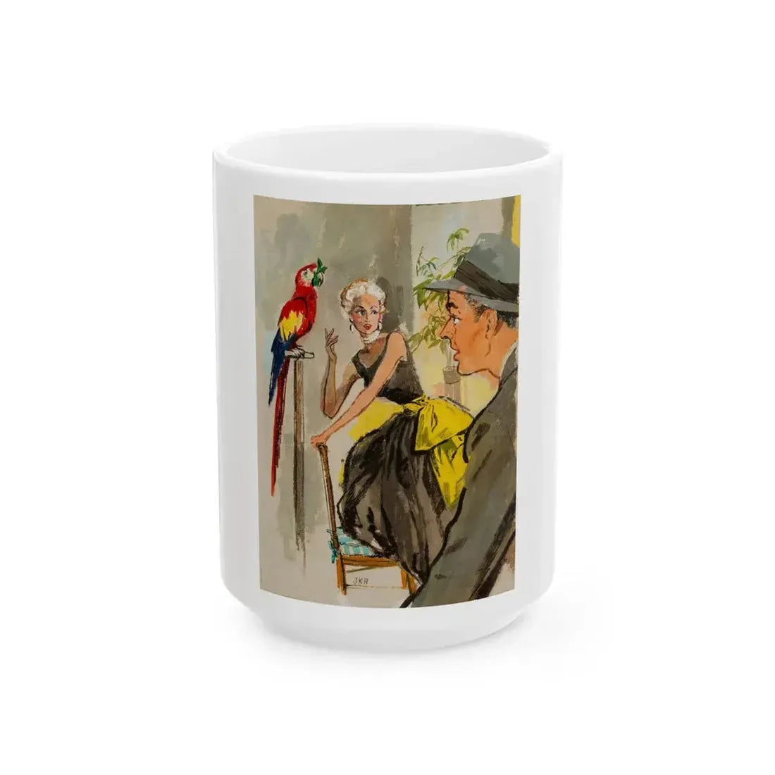 Esquire Magazine Illustration (Hearst, c. 1950s) - White Coffee Mug 15oz - Go Mug Yourself