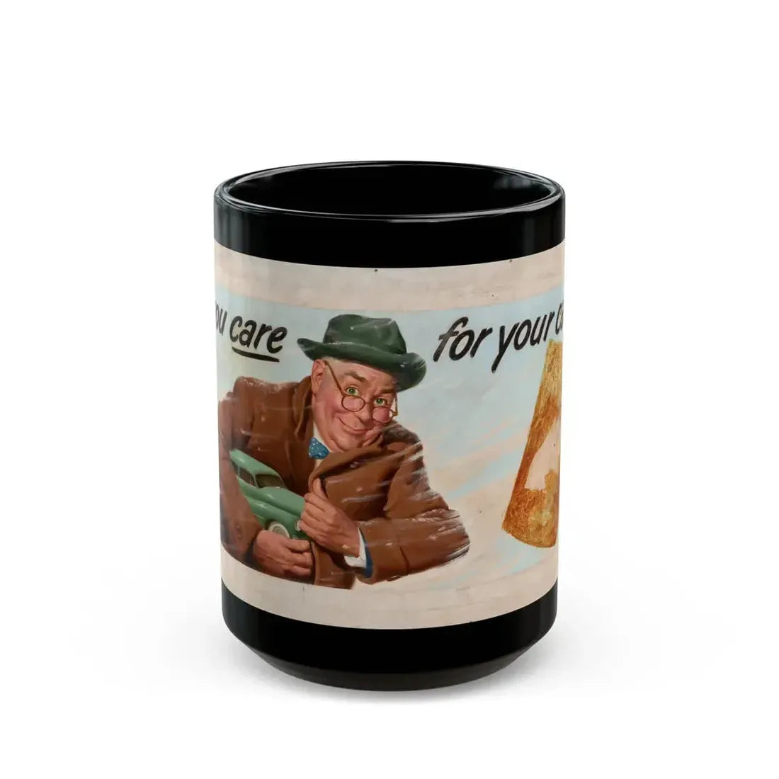 Esso Motor Oil advertisement, 1952 - Black Coffee Mug 15oz - Go Mug Yourself