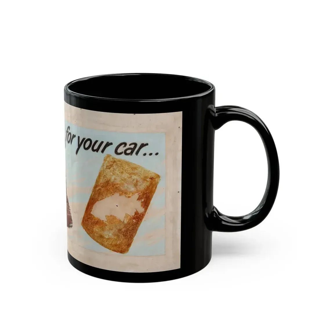 Esso Motor Oil advertisement, 1952 - Black Coffee Mug - Go Mug Yourself