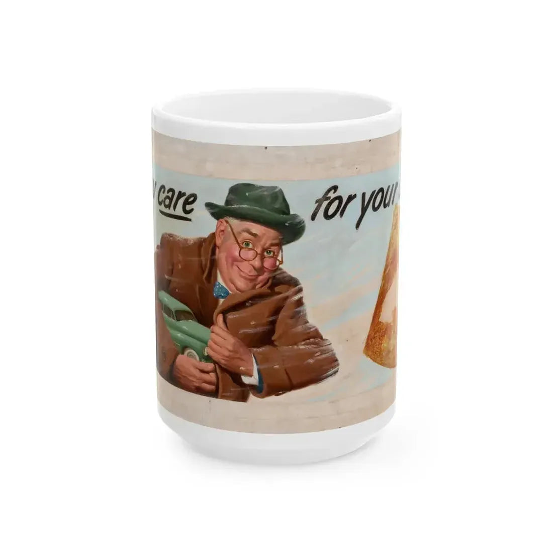 Esso Motor Oil advertisement, 1952 - White Coffee Mug 15oz - Go Mug Yourself