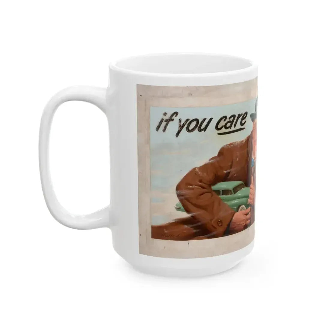 Esso Motor Oil advertisement, 1952 - White Coffee Mug - Go Mug Yourself