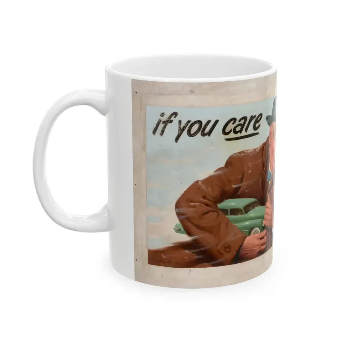 Esso Motor Oil advertisement, 1952 - White Coffee Mug - Go Mug Yourself