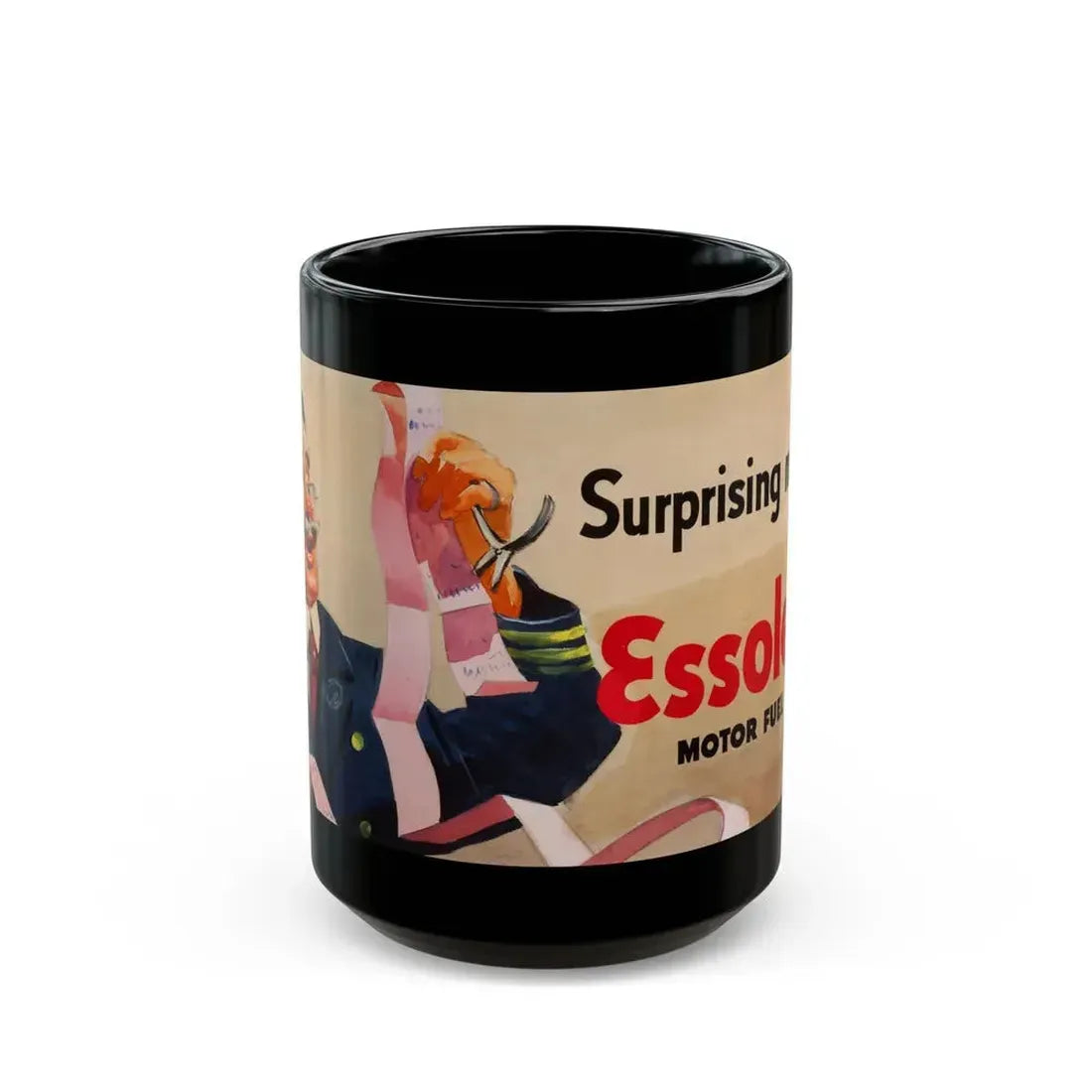 Essolene Motor Fuel advertisement - Black Coffee Mug 15oz - Go Mug Yourself