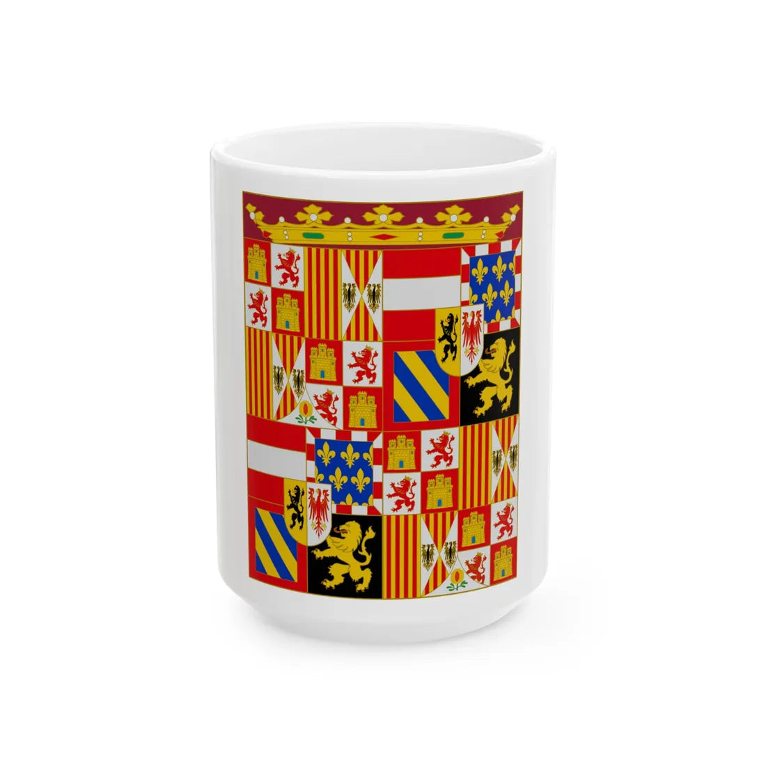 Estandarte Real de Carlos I (Spain) White Coffee Mug 15oz - Go Mug Yourself